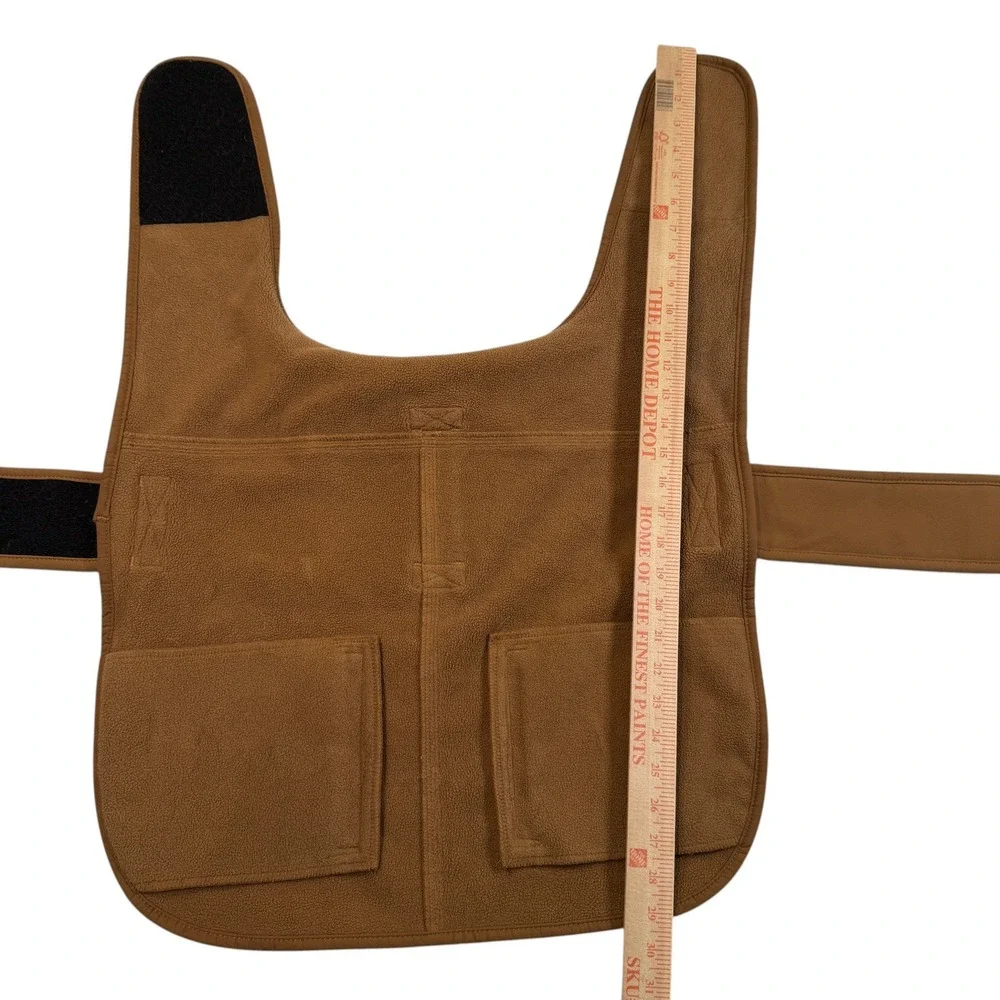 Carhartt Chore Coat Dog Vest Brown Fleece Lined Reflective Pet Jacket No Size